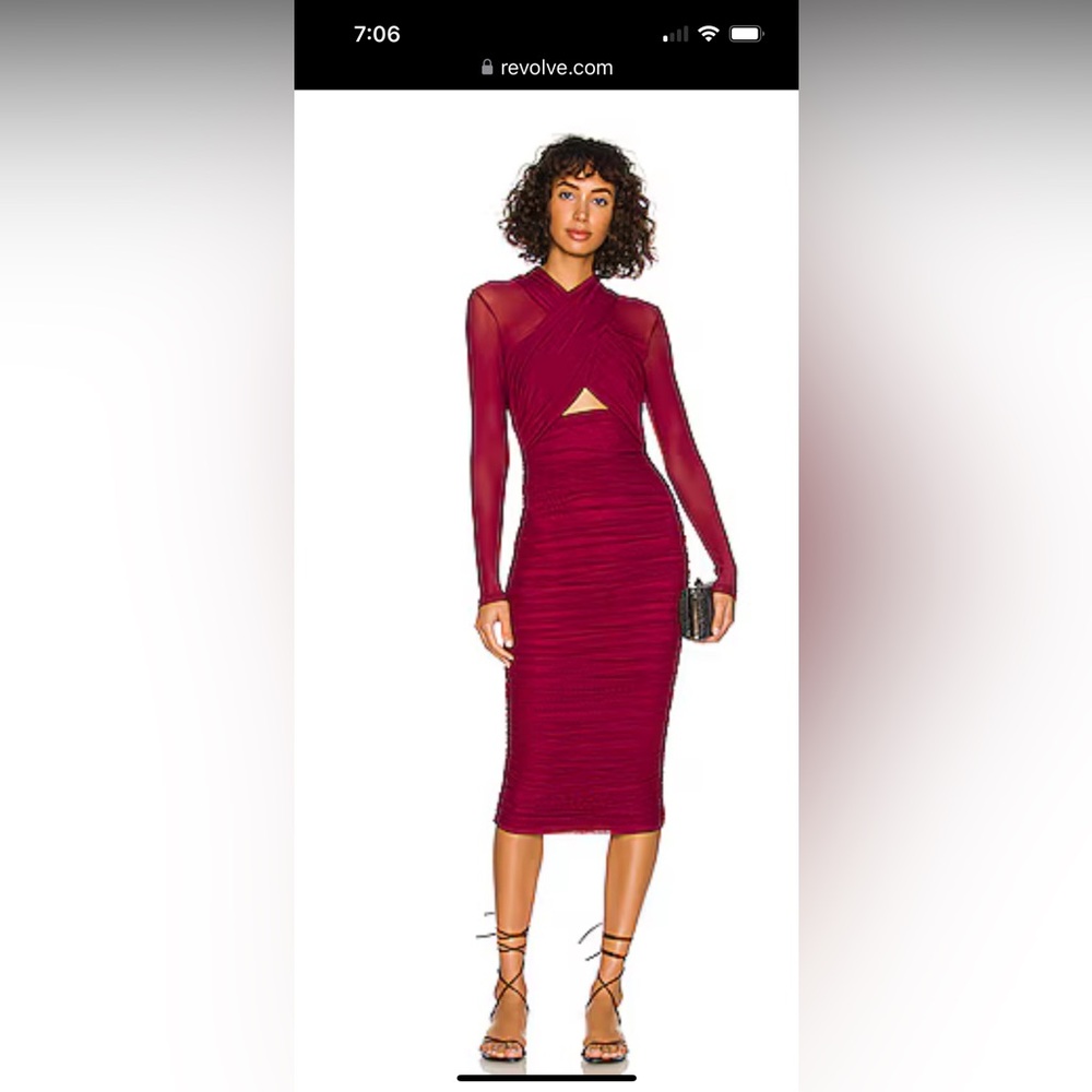 Elegant Burgundy Long Sleeve Dress